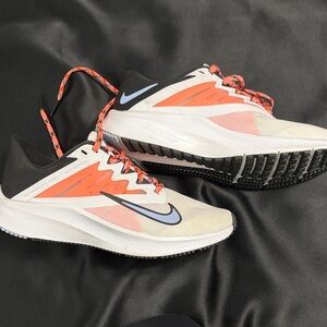 Nike White and Orange Athletic Sneakers
